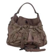 Pre-owned Leather handbags Burberry Vintage , Beige , Dames