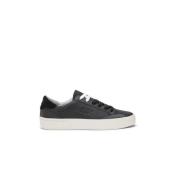 Straat Leren Sneakers in Zwart Sun68 , Black , Heren