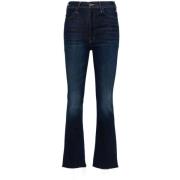 Blauwe Denim Straight-Leg Jeans Mother , Blue , Dames