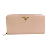 Pre-owned Leather wallets Prada Vintage , Beige , Dames