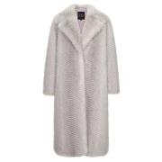 Luxe Faux Fur Coat Natalie - Wit Cesare Gaspari , White , Dames