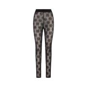 Zwarte Monogram Leggings Hoge Taille Philipp Plein , Black , Dames