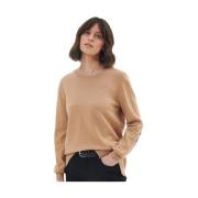 Sweatshirt van wolmix met tartandetails Barbour , Beige , Dames