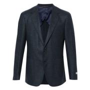 Klassieke wollen jas met twee knopen Canali , Blue , Heren