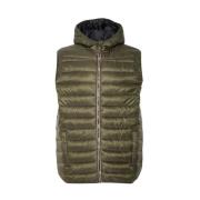 Nylon Regular Fit Sleeveless Jacket Blend , Green , Heren