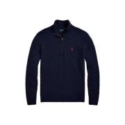 Twisted Wool en Cashmere Half-Zip Sweater Polo Ralph Lauren , Blue , H...