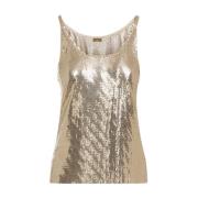 Metallic Topwear Verhoog Garderobe Stijl Paco Rabanne , Yellow , Dames