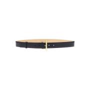 Zwart kalfsleren riem met gouden afwerking Alexander McQueen , Black ,...