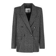 Dubbelborstig Blazer in Graffiti Stijl Essentiel Antwerp , Black , Dam...