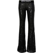 Zwarte Pailletten Flared Broek Palm Angels , Black , Dames