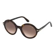 Stijlvolle zonnebril in Havana/Roviex Shaded Tom Ford , Brown , Dames