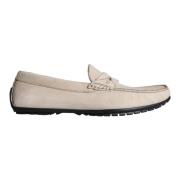 Beige Lederen Slip Mocassin Loafers Schoenen Dolce & Gabbana , Beige ,...