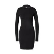 Milano Jersey Jurk met Turtleneck Calvin Klein Jeans , Black , Dames