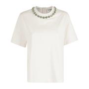 Geborduurd T-shirt voor vrouwen Essentiel Antwerp , White , Dames