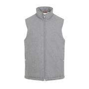 Luxe Grijze Wollen Vest Aw24 Brunello Cucinelli , Gray , Heren