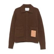 Bruine Wollen Ribgebreide Jas Philippe Model , Brown , Heren