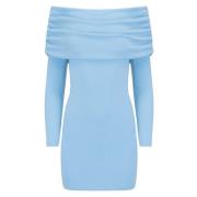 Arctic Blue Off-Shoulder Mini Jurk Jaaf , Blue , Dames