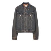 Mauve Denim Trucker Jacket PS By Paul Smith , Blue , Heren