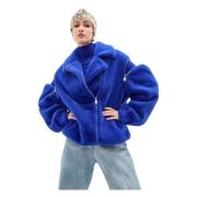 Blauwe Faux Fur Coat Marilyn Cesare Gaspari , Blue , Dames