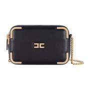 Zwarte Synthetisch Leren Schoudertas Elisabetta Franchi , Black , Dame...