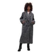 Oversized Grijze Wollen Jas Eira Cesare Gaspari , Gray , Dames