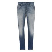 Blauwe Katoenen Jeans met Vijf Zakken Dondup , Blue , Heren