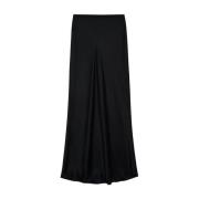 Midi zijden rok met elastische taille Anine Bing , Black , Dames