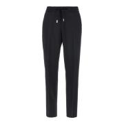 Zwarte Stretch Wollen Broek PT Torino , Black , Dames