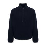 Navy Wol Zip Sweater Sunflower , Blue , Heren