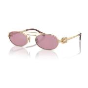 Ovale Metalen Zonnebril met UV Lenzen Miu Miu , Pink , Dames