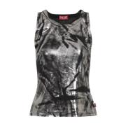 Chique Zwarte Top Aw24 Diesel , Black , Dames