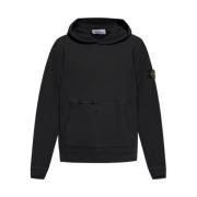 Kompas Applicatie Zwarte Sweater Stone Island , Black , Heren