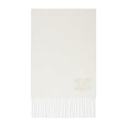 Luxe Cashmere Sjaal met Monogram Detail Max Mara , White , Dames