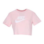 Essentiële Crop Icon Tee Atmosfeer/Wit Nike , Pink , Dames