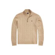 Gedraaide wol en kasjmier half-zip trui Polo Ralph Lauren , Beige , He...