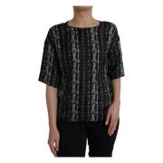 Zwarte zijden blouse T-shirt met sleutelhanger Dolce & Gabbana , Black...