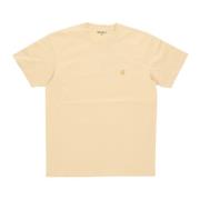 Citroen/Goud Korte Mouw T-shirt Carhartt Wip , Yellow , Heren