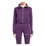 High-Neck Zip-Through Sweatshirt Palm Angels , Purple , Dames