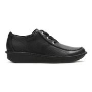 Zwarte Veterschoen - Wijde Pasvorm Clarks , Black , Dames