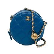 Pre-owned Leather crossbody-bags Chanel Vintage , Blue , Dames