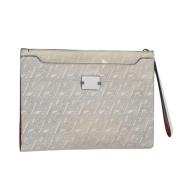 Pre-owned Canvas clutches Christian Louboutin Pre-owned , White , Dame...