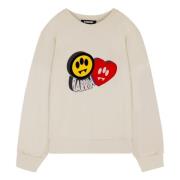 Sweatshirt met ronde hals en print Barrow , White , Unisex