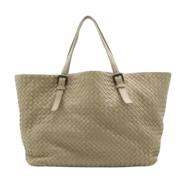 Pre-owned Leather totes Bottega Veneta Vintage , Beige , Dames