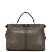 Pre-owned Leather fendi-bags Fendi Vintage , Gray , Dames