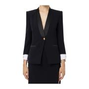 Zwarte Jassen voor Vrouwen Elisabetta Franchi , Black , Dames