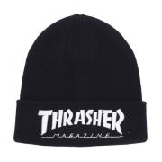 Zwarte Logo Beanie Hoed Thrasher , Black , Heren