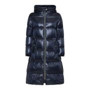 Donkerblauwe Gewatteerde Parka Jas Herno , Blue , Dames