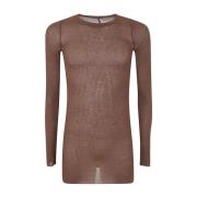 RIB Lange Mouwen T-Shirt Rick Owens , Brown , Heren