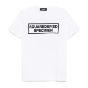 Grafische Print Ronde Hals T-shirt Dsquared2 , White , Heren