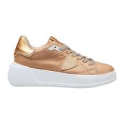 Metallic Pony Skin Sneakers Camel/Gold Philippe Model , Beige , Dames